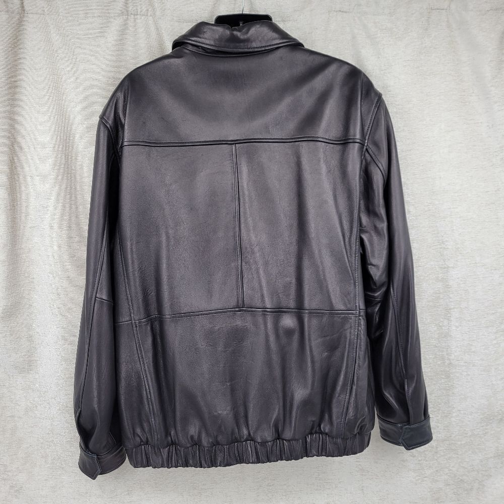 Roundtree & Yorke Men's Black Leather Lambskin Jacket 2XT - Picture 4 of 11